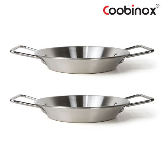Coobinox® Stainless Steel Paella Plate 2-Piece Set CO-1150 Durable Lightweight Cookware for Home and Camping